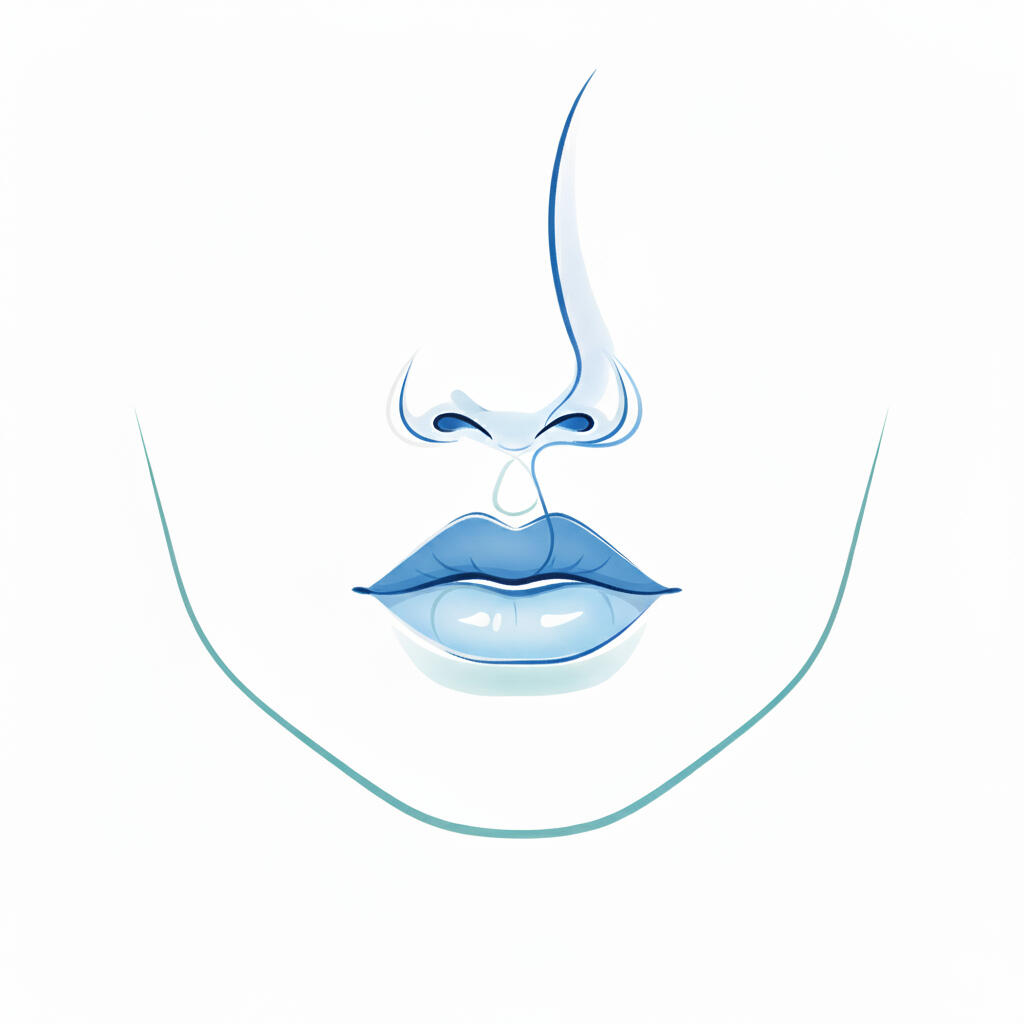 Minimalist abstract illustration of optimal jaw function and nasal breathing health.